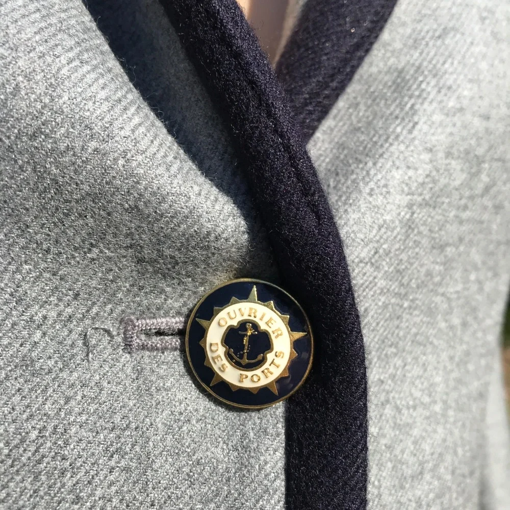 J. Crew Heather Gray Blazer with Dark Trim - Picture 3 of 5